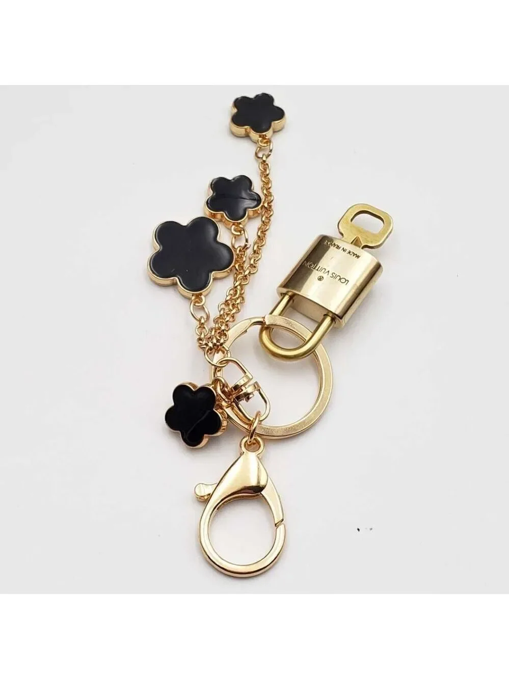 Louis Vuitton Gold Lock 🔒 Authentic LV Key + Unbranded Flower Bag Charm